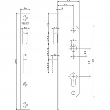 ASSA ABLOY profilový zámok 8691/31 s plochým štulpom 40, pozinkovaný