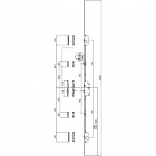 Viacbodový zámok Z-TF, DM 45,štvorhran 8 mm, PZ, oceľ pozinkovaná (FE5A)