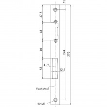 Protiplech plochý 24/270/3 mm pre elektrický otvárač dverí