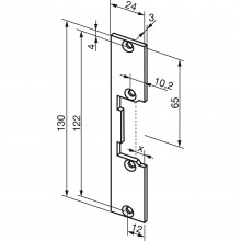 Protiplech plochý krátky KL, 24 x 130 x 3 mm, 09640-01, pozinkovaná oceľ