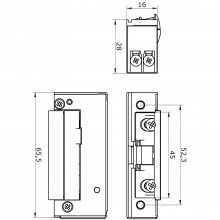 O&C el. otvárač dverí 5U2X10, 9 - 24 V, Standard, s aretáciou, bez protiplechu