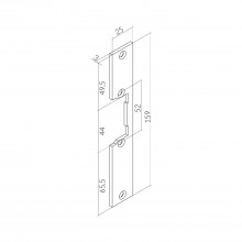 Protiplech k O&C k elektrickému otváraču, krátky, 159 x 25 x 3 mm sivá oceľ