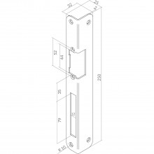 Uholník. protiplech pre O&C otvárač dverí, oblý, ľavý, 250x25x2mm sivá oceľ