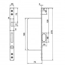 Protipuzdro pre zámok s oblúkovou závorou, 270x20x3 mm, ušľachtilá oceľ