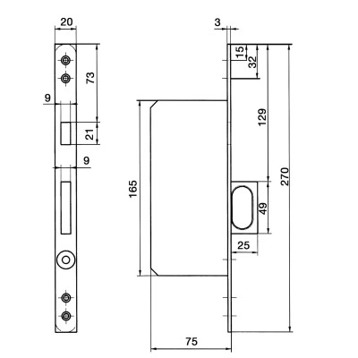Protipuzdro pre zámok s oblúkovou závorou, 270x20x3 mm, ušľachtilá oceľ
