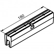 Svorka na uchytenie skla solido 80/HELM 140, pre sklo 8-10mm,180mm,str.elox