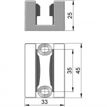 Podlahové vedenie na sklo, 8 – 12 mm, efekt ušľachtilej ocele