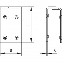 Zosilňovacia príložka pre drevené dvere HELM 198, HD 20–40 mm, nažlto pasiv.oceľ