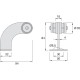 KWS stredová podpera WS - zahnutá 90°, pre rúrový profil ø 35mm, ušľ.oceľ