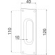 Mušľové držadlo na posuvné dvere 40x120mm rovné, čierna oceľ