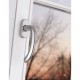 Okenná kľučka Atlanta Secustik s rastrom 45°,štvorhran 7x35 mm, biela