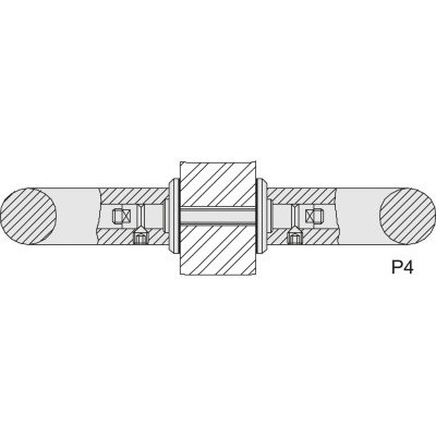 KWS upevňovacie príslušenstvo P4 - 20mm, M 6 x 45, ušľachtilá oceľ