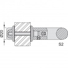 KWS upevňovacie príslušenstvo S2 - 20mm, M 6 x 45, ušľachtilá oceľ