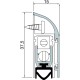 Výsuvné dverové tesnenie 1750, šírka 15 mm, výška 37,5 mm, dĺžka 1230 mm