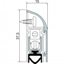 Výsuvné dverové tesnenie 1750, šírka 15 mm, výška 37,5 mm, dĺžka 930 mm