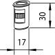 Podlahové puzdro zapustené ø 17 mm, výška 30 mm, oceľ pozinkovaná