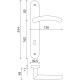 Súprava kľučiek GENF s dlhý štítkom, WC, hr.dverí 35-45, P poniklovaná matná