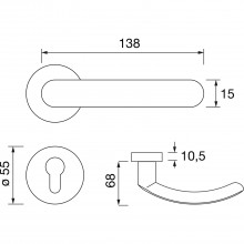 Súpr.kľučka/kľučka vyhotovenie HEWI 133 R - na rozete, WC, 38 - 48, hlboko čierna