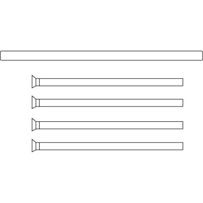 Štvorhran a skrutky na rozetové garnitúry, nízke a vysoké, dvere: 67,5 - 76 mm