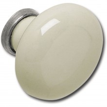 Nábytkový gombík Ontario 2, ø 31 mm, porcelán/mosadz, slonovina/starý cín