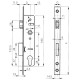 Zadlabací zámok solido pre profilové dvere, rozteč 92 mm, PZ, DM 25, strieborný