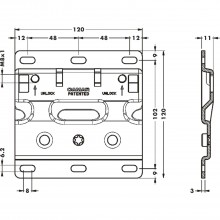 CAMAR 807XL/807 XL RV nosná platnička pre záves spodnej skrinky, oceľ pozink.