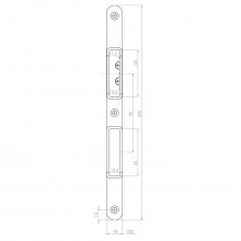 Protiplech pre magnetický západkový zámok 116-245-18HR/41, 245x18x3 mm, antikor