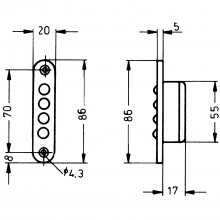 Dverový kontakt 10259, 4-pól., kontak. svorníky elektrol.zlátené (nehrdzavejúce)